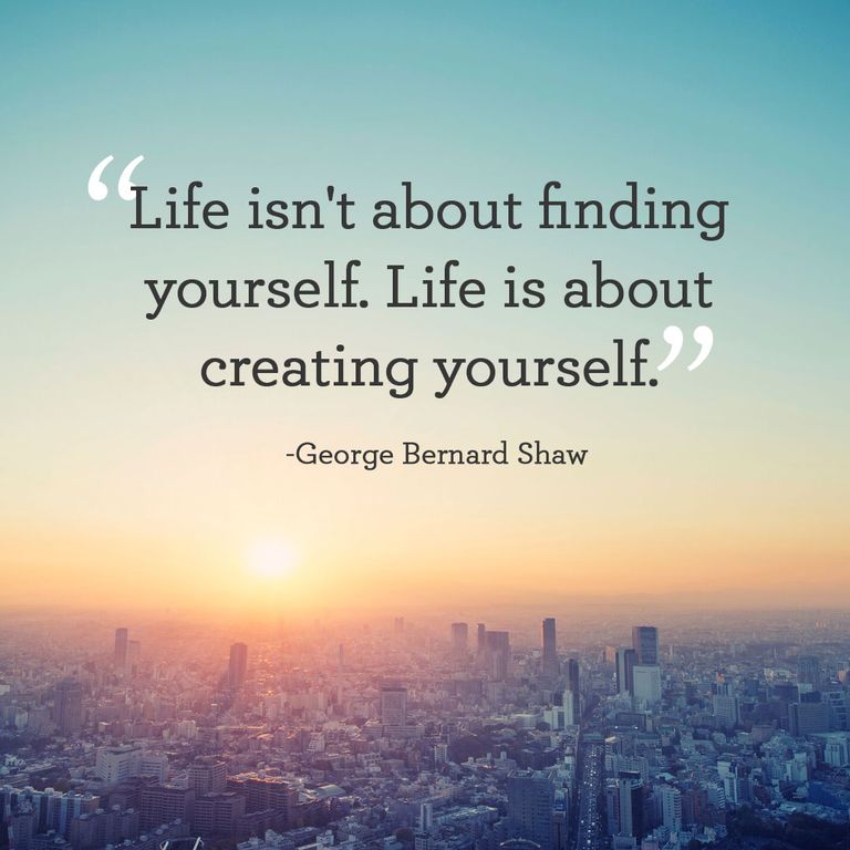 Life isnt about finding yourself. Life is about creating yourself
