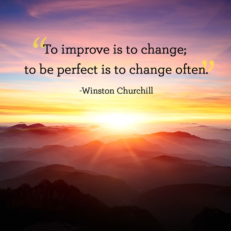 To improve is to change to be perfect is to change often