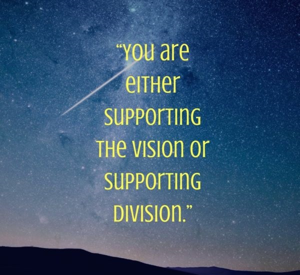 You are either supporting the vision or supporting division.” – Saji Ijiyemi