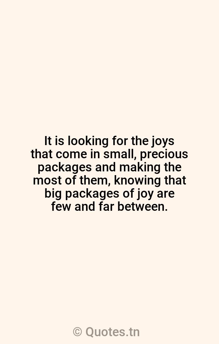 It Is Looking For The Joys That Come In Small Precious Packages And Making The Most Of Them Knowing That Big Packages Of Joy Are Few And Far Between With Image