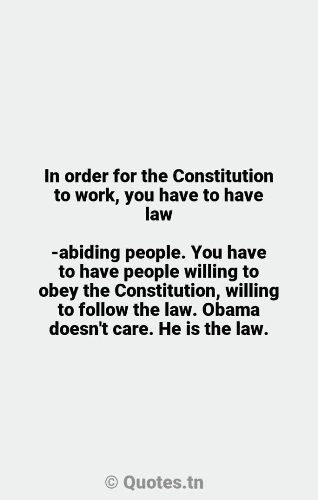 In order for the Constitution to work