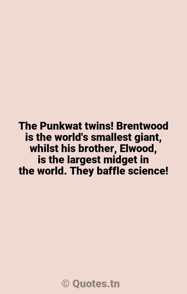 The Punkwat twins! Brentwood is the world's smallest giant