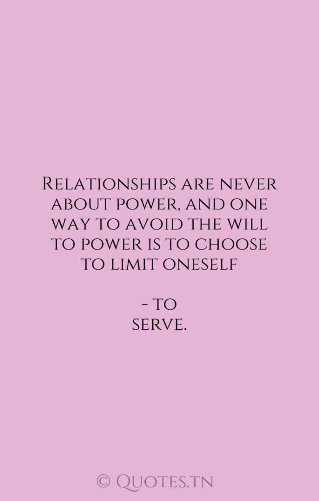 Relationships are never about power