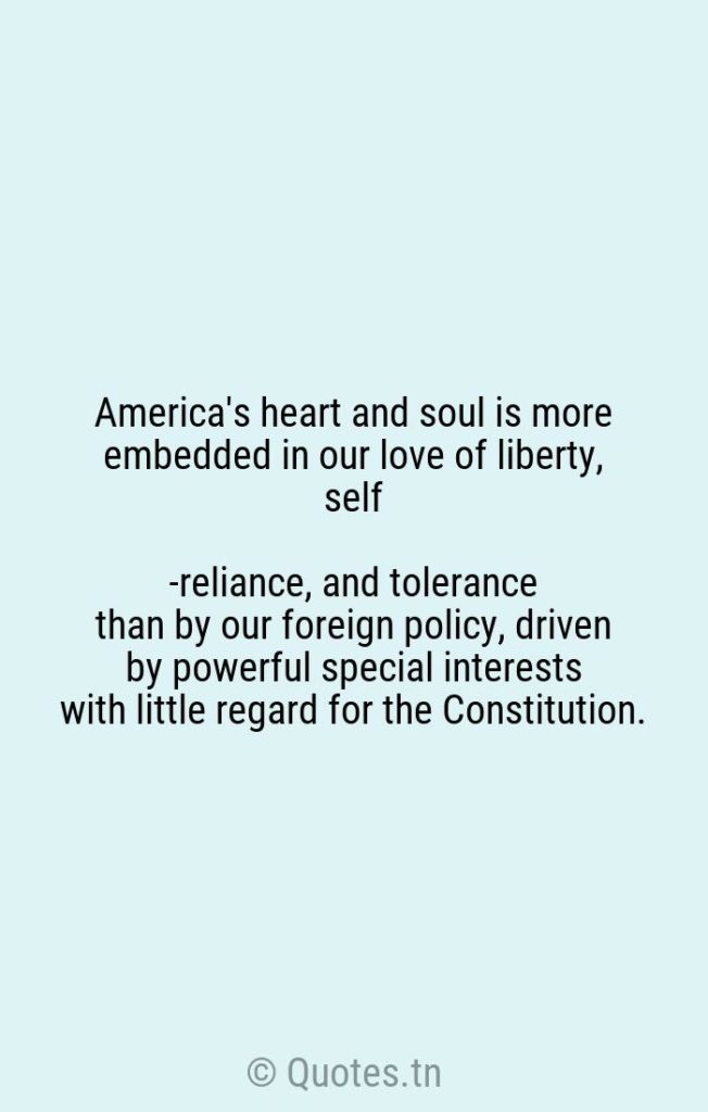 America's heart and soul is more embedded in our love of liberty